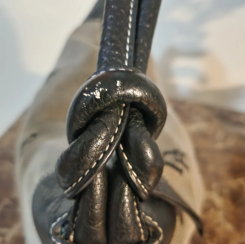 GUC Dooney and Bourke Monogram with Leather Trim Hobo Large size